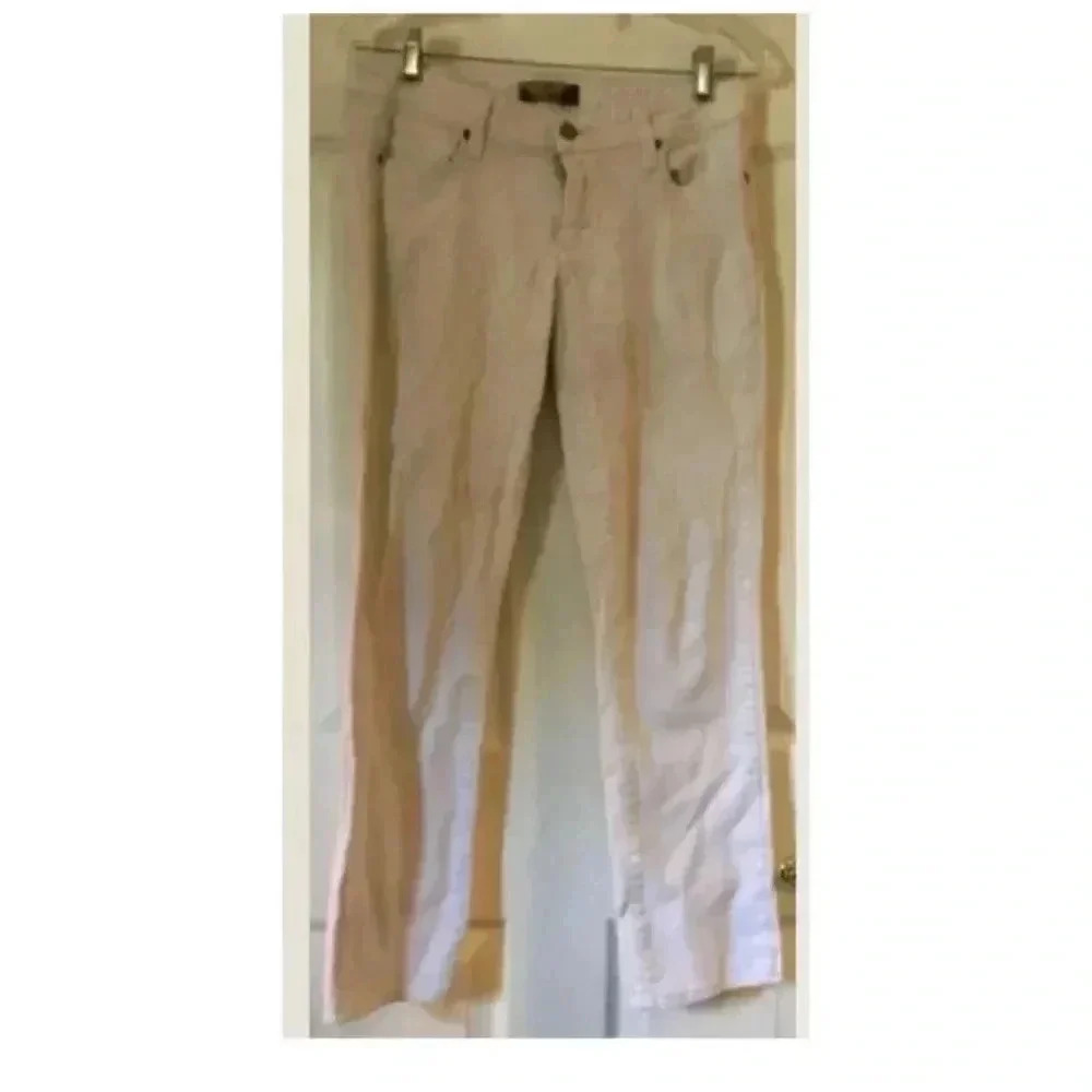 Women PAIGE white Denim Peg Straight Leg Stretch Jeans Sz 28 X 27 EUC